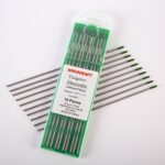 10-Pack of 2.4mm (3/32-inch) Pure (WP) Green Tungsten Electrodes for TIG Welding, Ground Finish, 175mm Long
