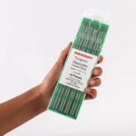 Unpackaged Weldcraft WP tungsten electrodes, Pure (WP) green, 3/32 inch (2.4mm), ground finish for AC TIG welding
