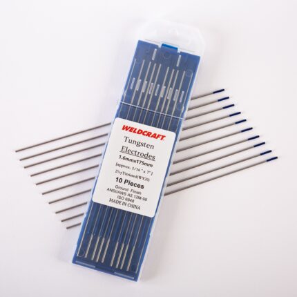 10-Pack of 1.6mm (1/16-inch) 2% Thoriated Blue Tungsten Electrodes for TIG Welding, Ground Finish, 175mm Long
