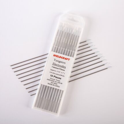 Package of ten Weldcraft 1.6mm (1/16 inch) white (WZ8) 0.8% zirconiated tungsten electrodes for TIG welding