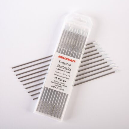 Package of ten Weldcraft 2.4mm (3/32 inch) white (WZ8) 0.8% zirconiated tungsten electrodes for TIG welding